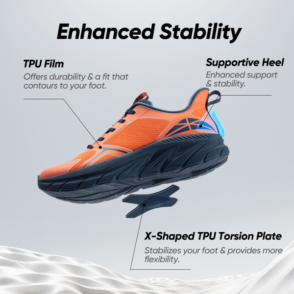 [Allswifit 1.0] Men's Comfortable Lifestyle Sneakers - ORANGE/NAVY BLUE - 2